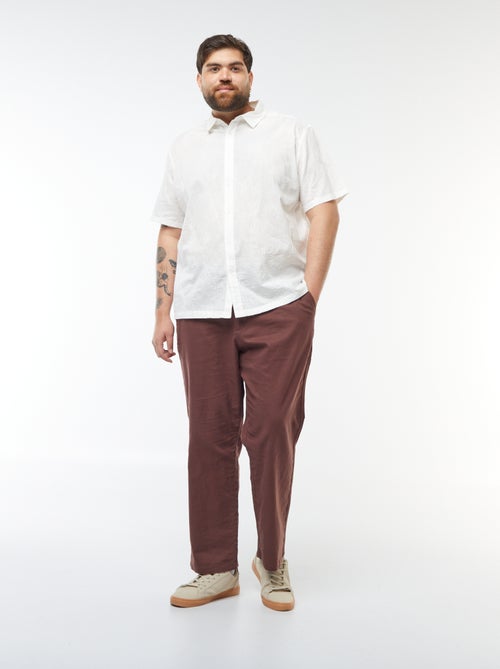 Camicia a maniche corte con ricami floreali all over - Kiabi