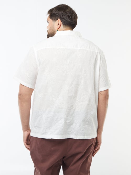 Camicia a maniche corte con ricami floreali all over - Kiabi