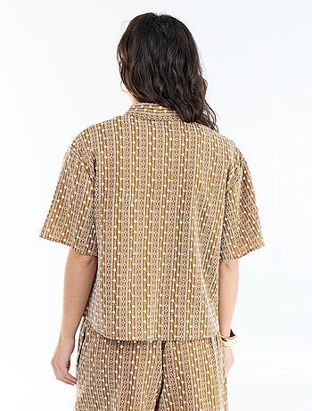 Camicia a maniche corte con ricami