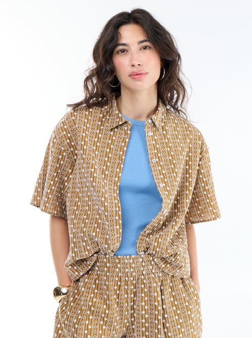 Camicia a maniche corte con ricami - Kiabi