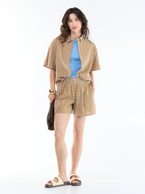Camicia a maniche corte con ricami - Kiabi