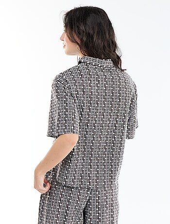 Camicia a maniche corte con ricami