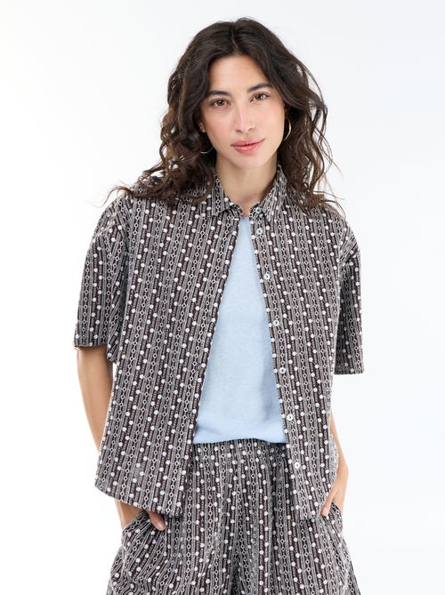 Camicia a maniche corte con ricami - Kiabi