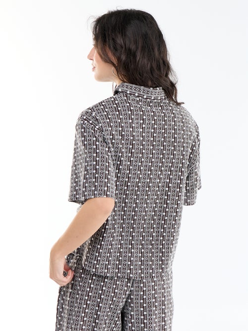 Camicia a maniche corte con ricami - Kiabi
