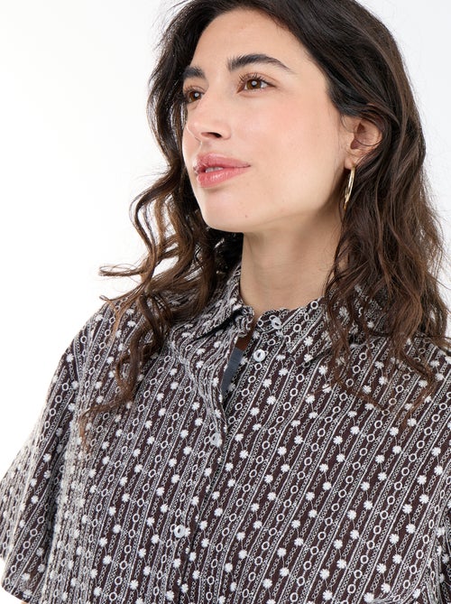 Camicia a maniche corte con ricami - Kiabi