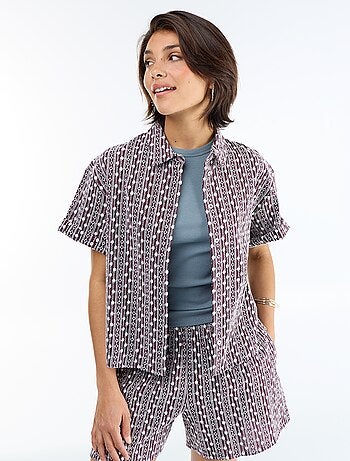 Camicia a maniche corte con ricami