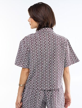 Camicia a maniche corte con ricami