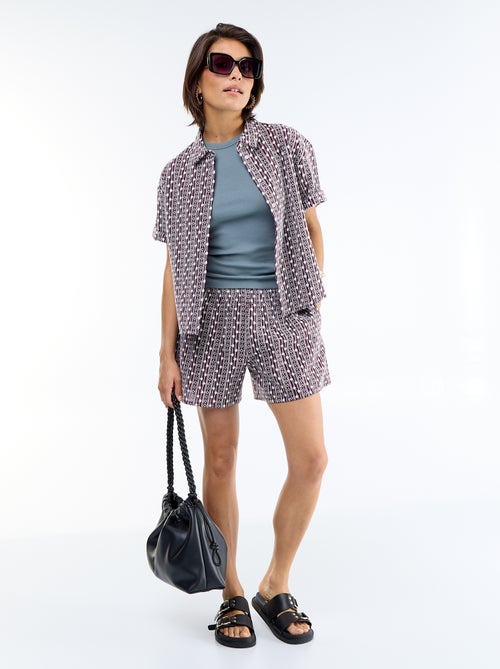 Camicia a maniche corte con ricami - Kiabi