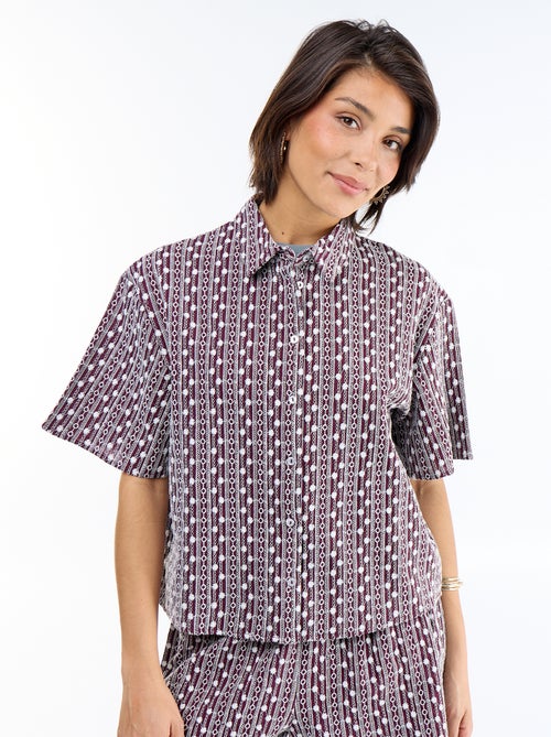 Camicia a maniche corte con ricami - Kiabi