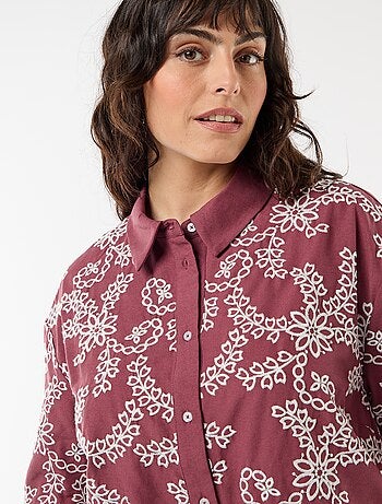 Camicia a maniche corte con ricami