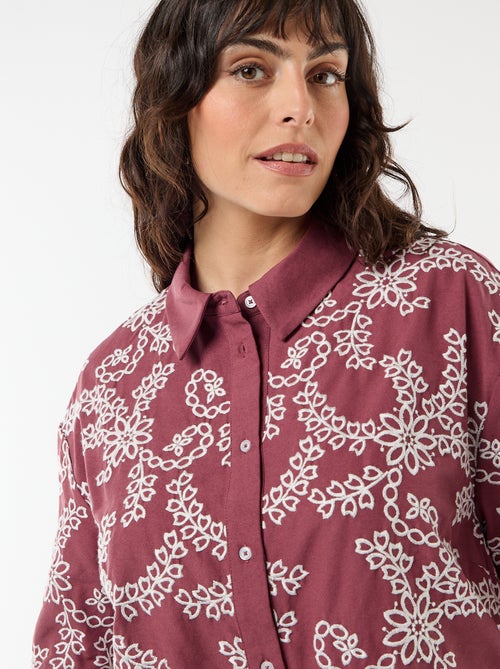 Camicia a maniche corte con ricami - Kiabi