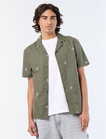 Camicia a maniche corte con ricami