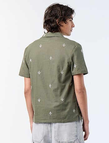 Camicia a maniche corte con ricami