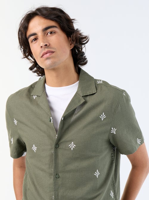 Camicia a maniche corte con ricami - Kiabi