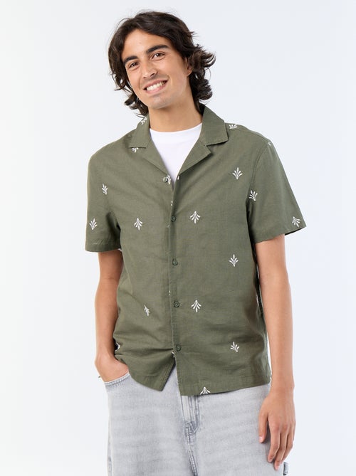 Camicia a maniche corte con ricami - Kiabi
