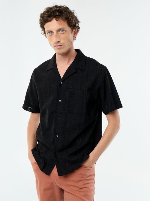 Camicia a maniche corte con ricamo sangallo - Kiabi