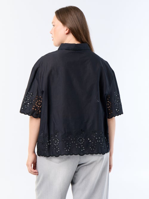 Camicia a maniche corte con ricamo traforato - Kiabi