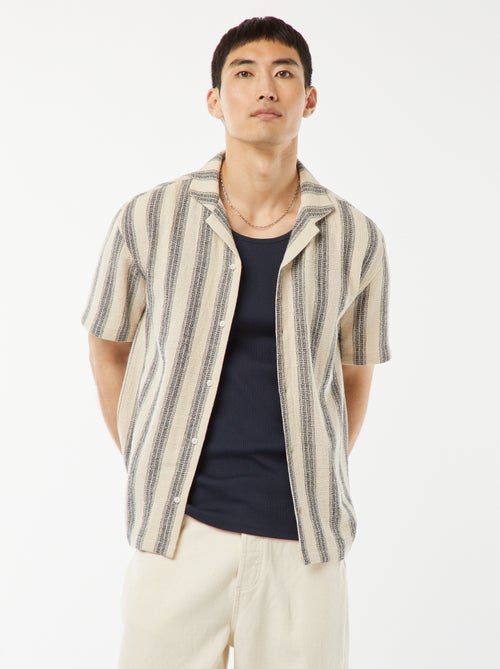 Camicia a maniche corte con righe - Kiabi