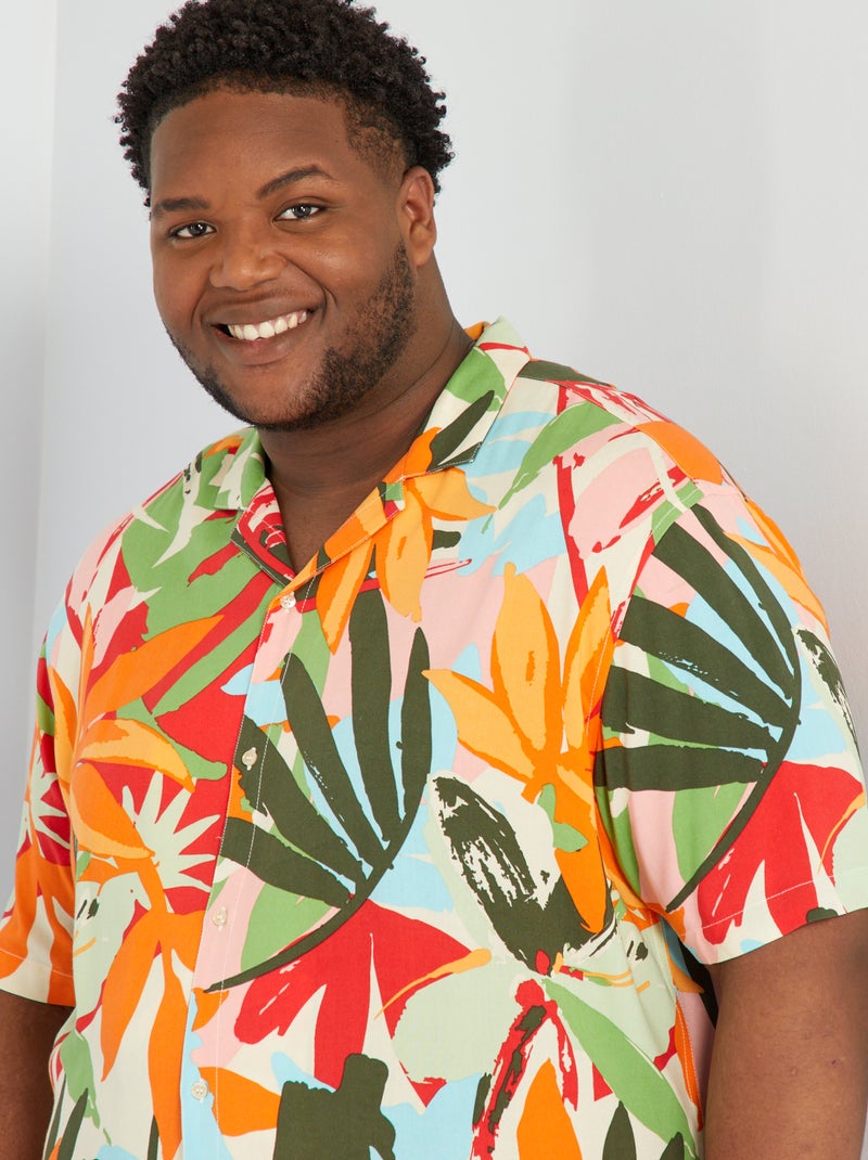 Camicie Casual Da Uomo A Maniche Corte, Stampe Floreali Alla Moda