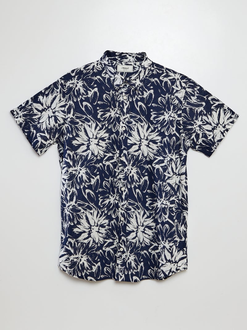 Camicia a maniche corte con stampa fantasia 'Produkt' BLU - Kiabi