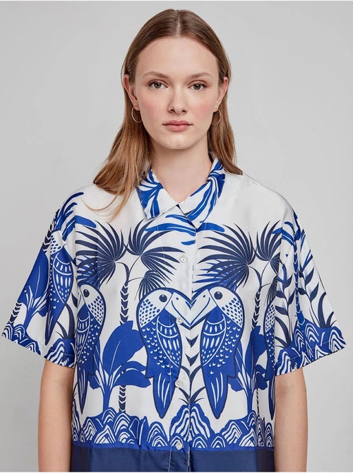 Camicia a maniche corte con stampa tropicale - Kiabi
