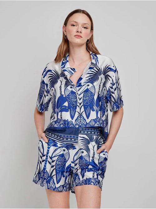 Camicia a maniche corte con stampa tropicale - Kiabi