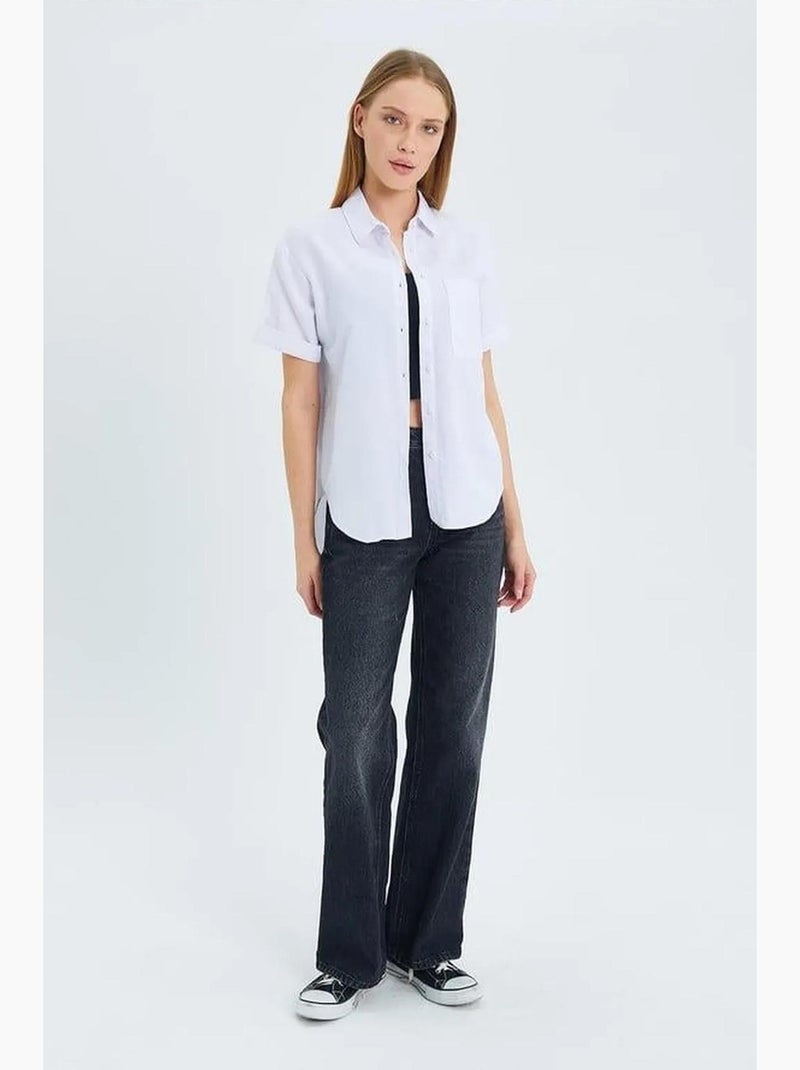 Camicia a maniche corte con tasche mixray Bianco - Kiabi