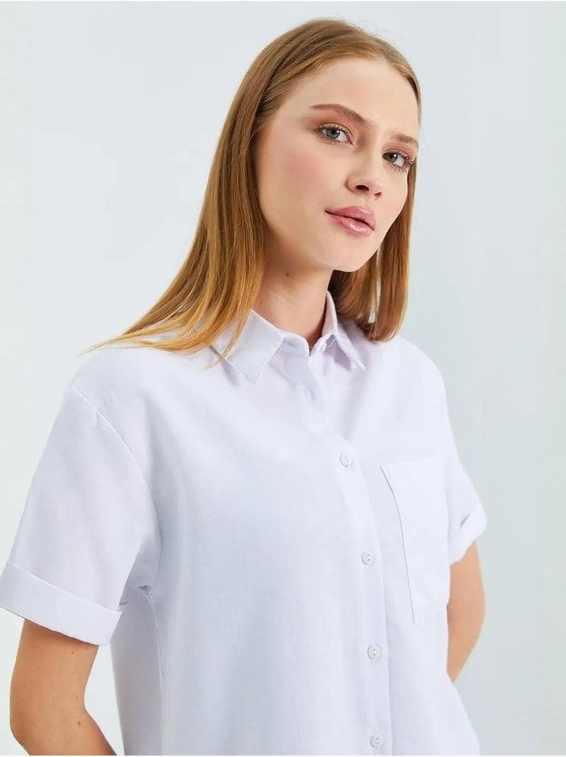 Camicia a maniche corte con tasche mixray Bianco - Kiabi