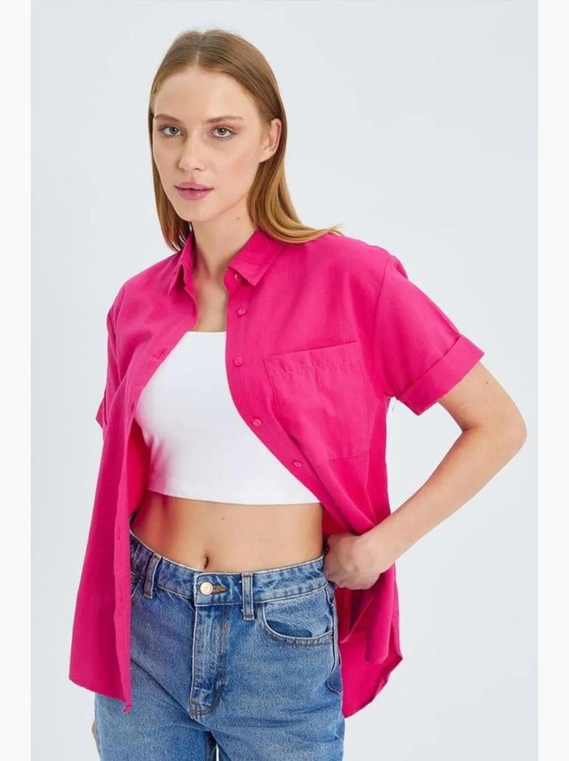 Camicia a maniche corte con tasche mixray Ciliegia - Kiabi