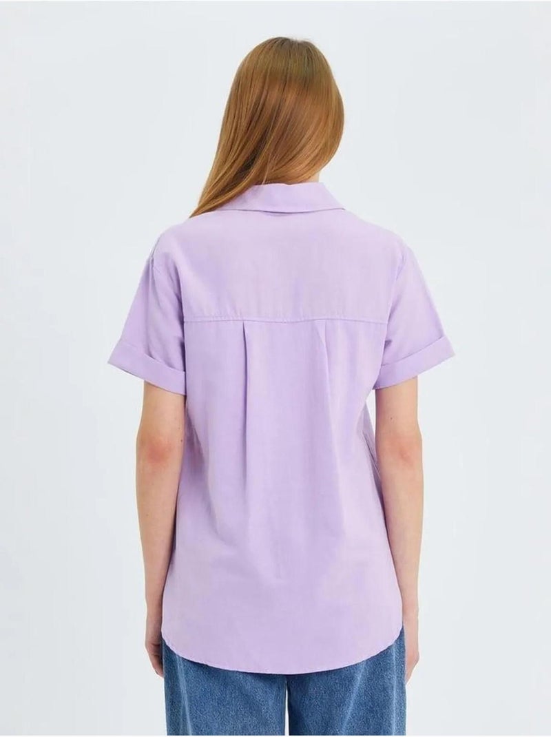 Camicia a maniche corte con tasche mixray Lavanda - Kiabi