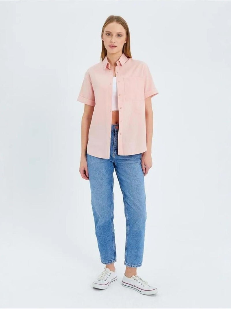 Camicia a maniche corte con tasche mixray Rosa pallido - Kiabi