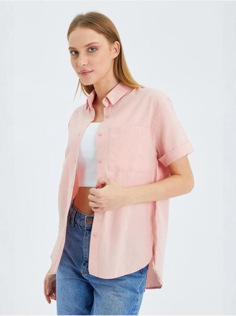 Camicia a maniche corte con tasche mixray Rosa pallido - Kiabi