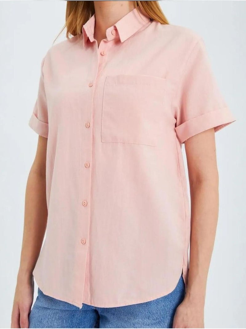 Camicia a maniche corte con tasche mixray Rosa pallido - Kiabi