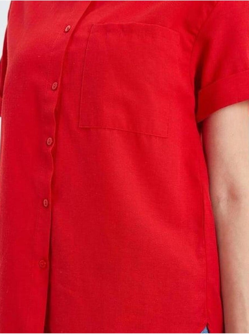Camicia a maniche corte con tasche mixray Rosso - Kiabi