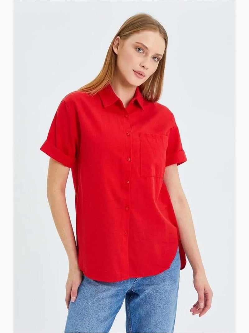 Camicia a maniche corte con tasche mixray Rosso - Kiabi