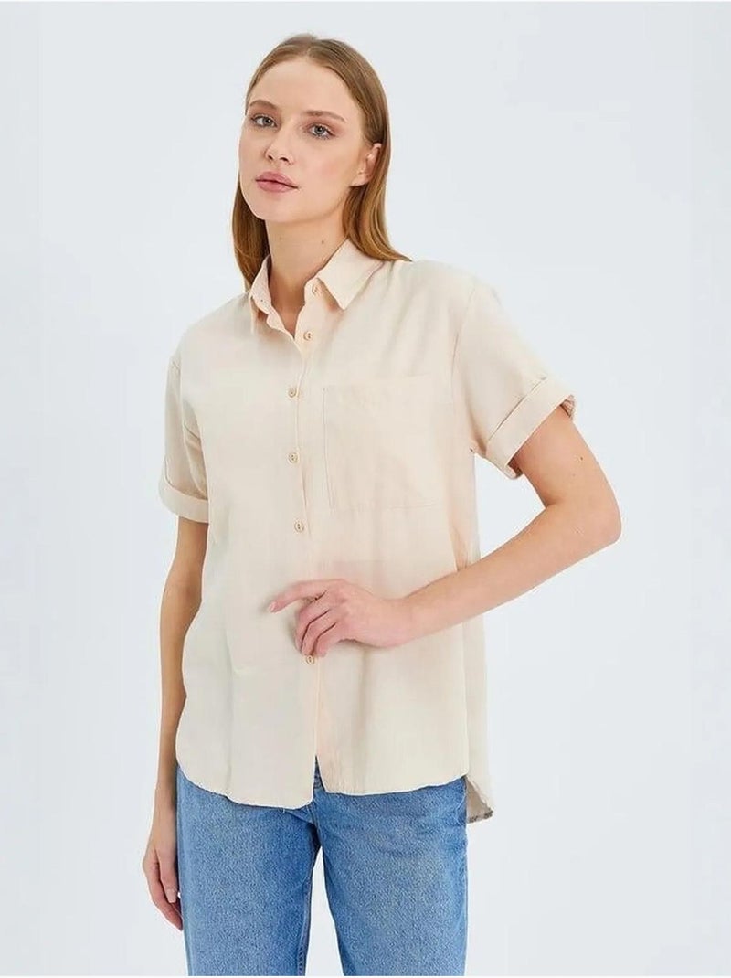 Camicia a maniche corte con tasche mixray Sabbia - Kiabi