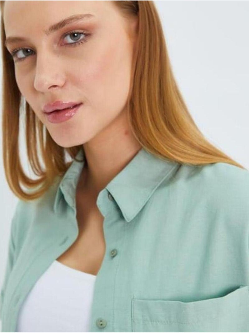 Camicia a maniche corte con tasche mixray Verde pastello - Kiabi