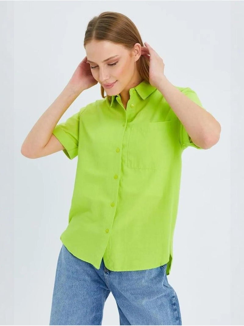 Camicia a maniche corte con tasche mixray Verde tiglio - Kiabi