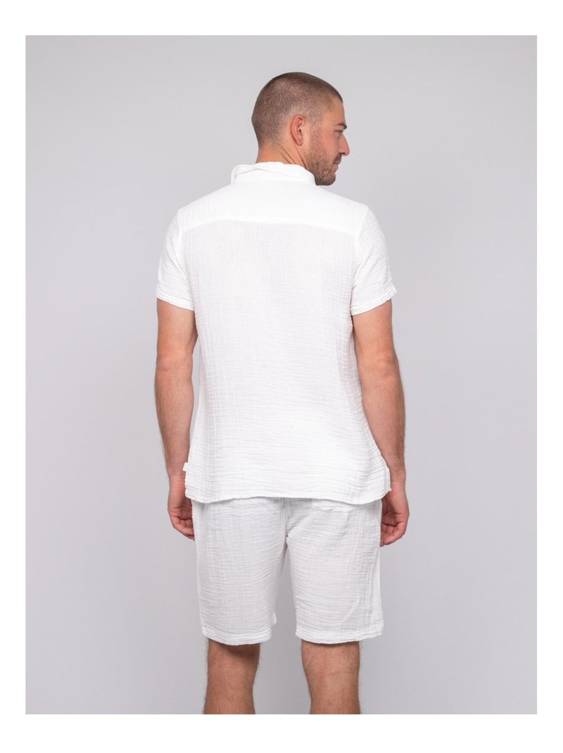 Camicia a maniche corte cotone DOUMAKI Blu marino - Kiabi