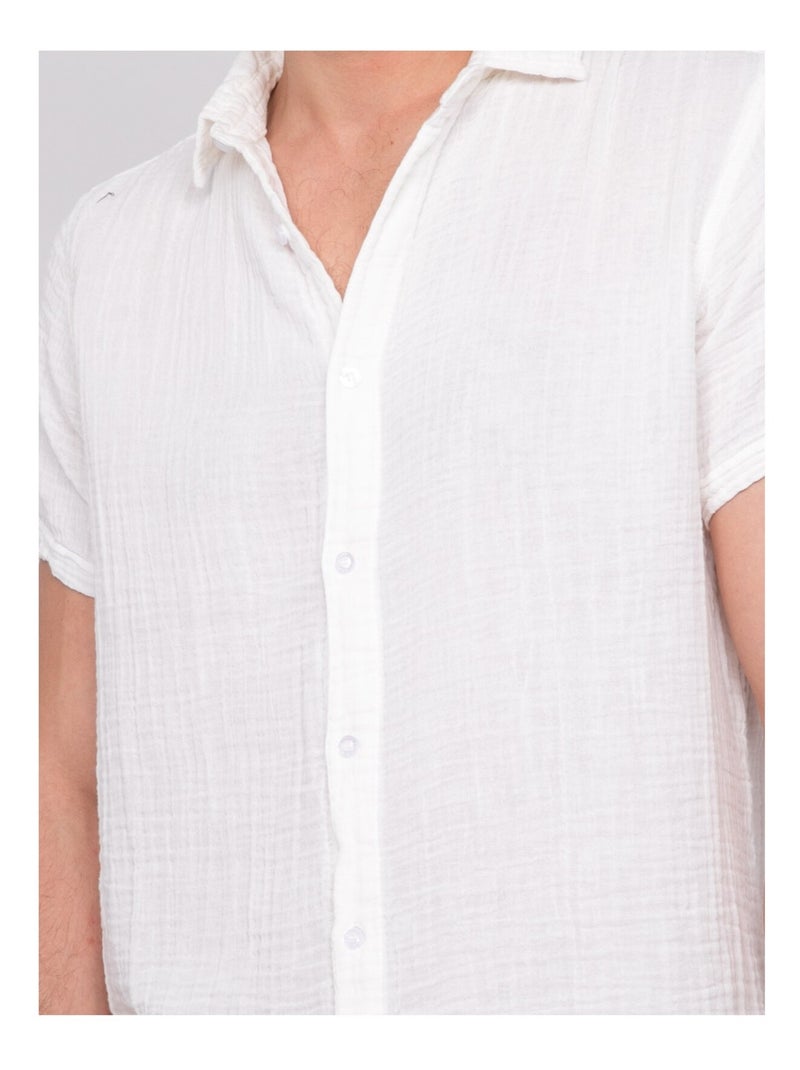 Camicia a maniche corte cotone DOUMAKI Blu marino - Kiabi