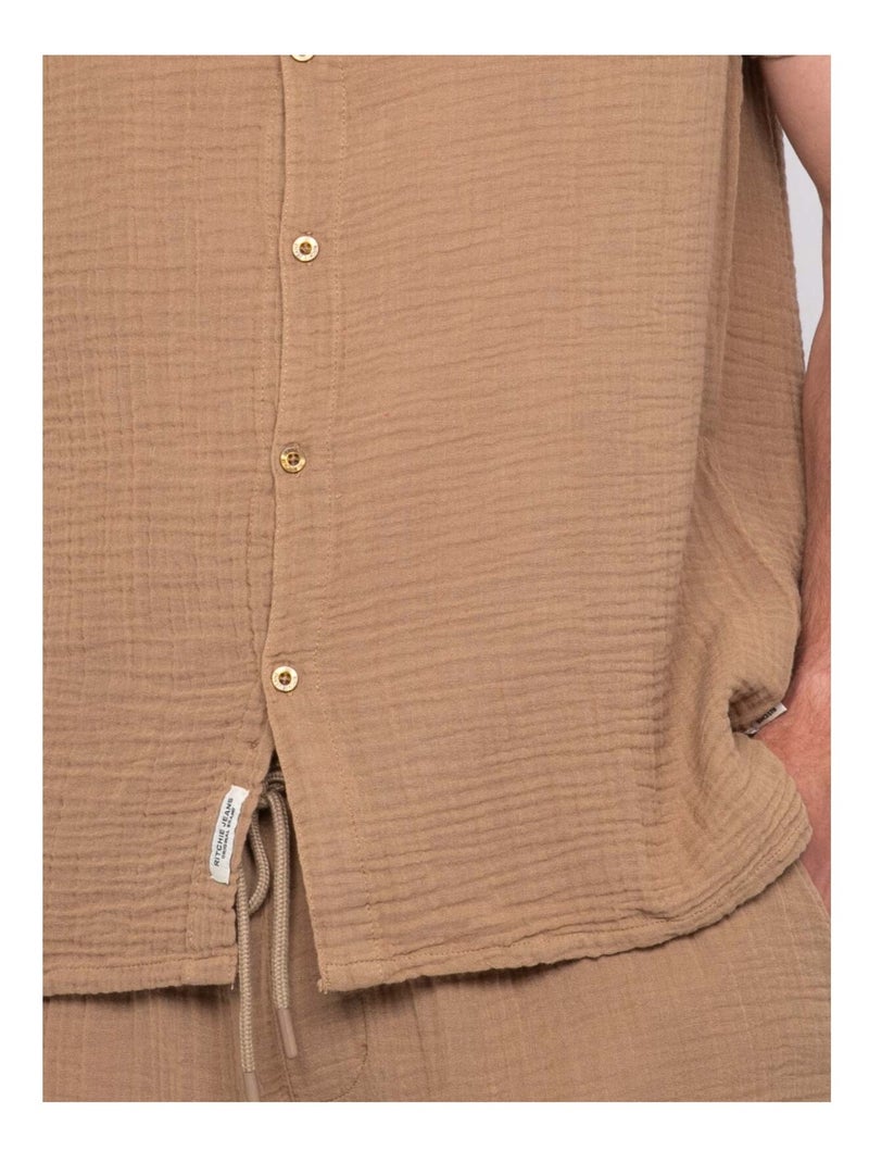 Camicia a maniche corte cotone DOUMAKI Ecru - Kiabi