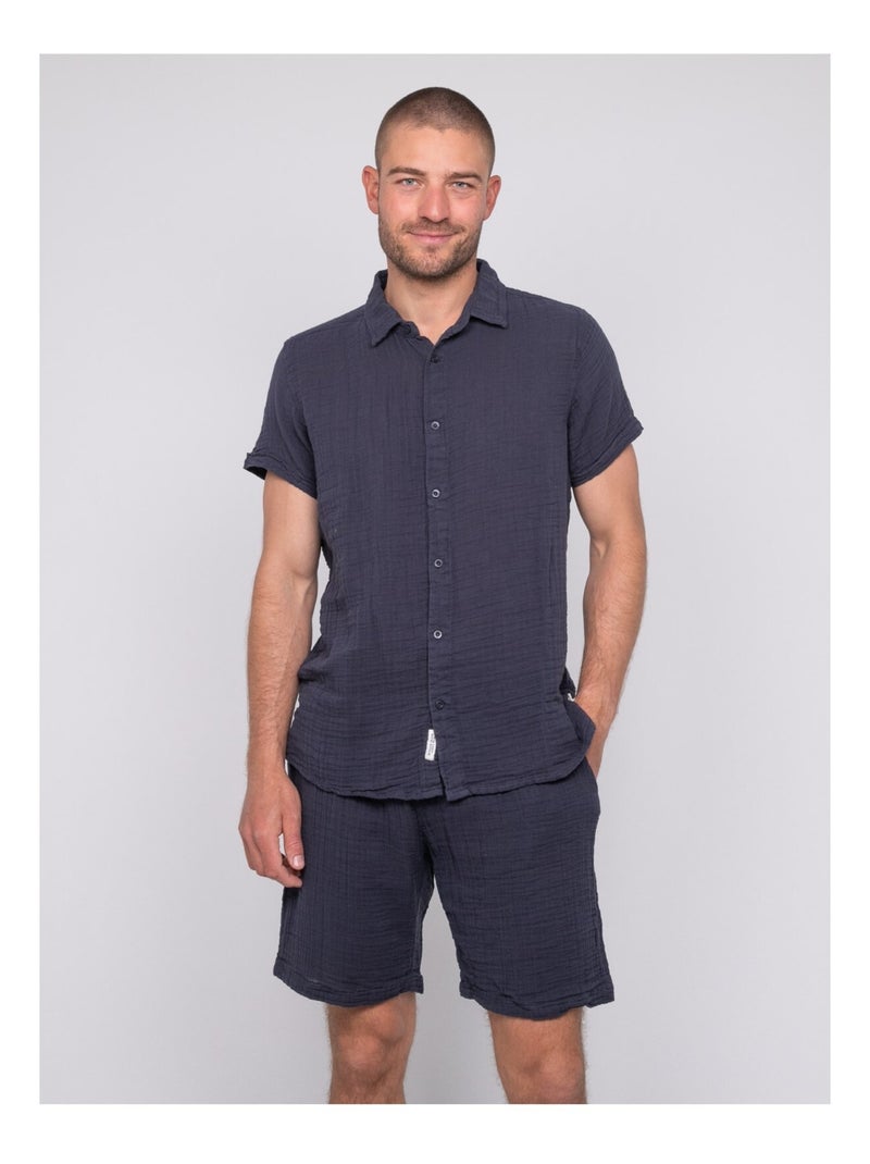 Camicia a maniche corte cotone DOUMAKI Ecru - Kiabi