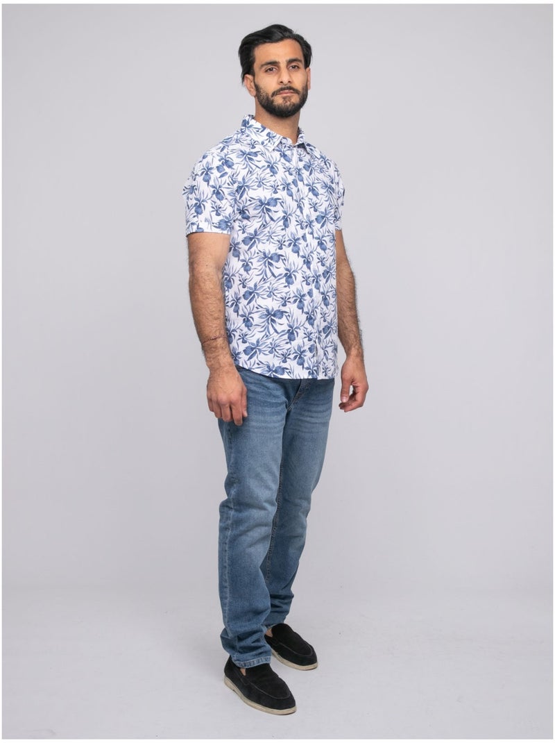 Camicia a maniche corte DRILOUBINE Blu - Kiabi