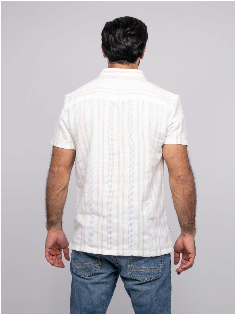 Camicia a maniche corte DROSAMI Ecru - Kiabi