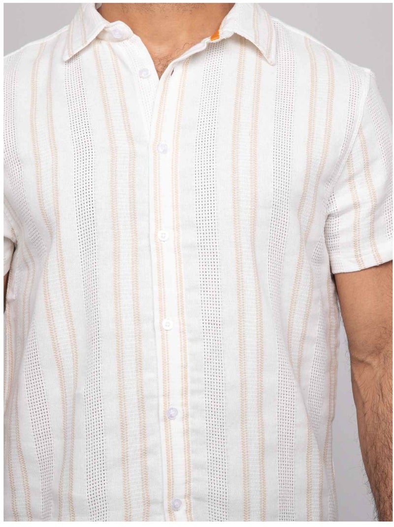 Camicia a maniche corte DROSAMI Ecru - Kiabi