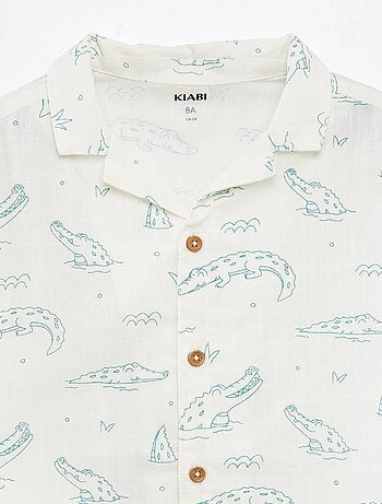 Camicia a maniche corte e collo pigiama con stampa