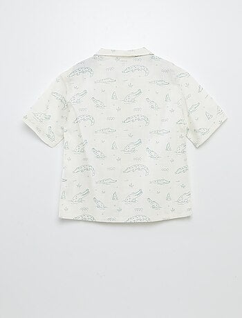 Camicia a maniche corte e collo pigiama con stampa