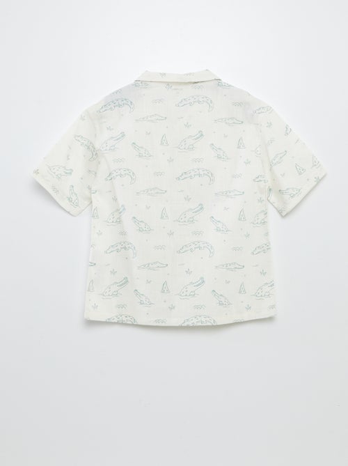 Camicia a maniche corte e collo pigiama con stampa - Kiabi