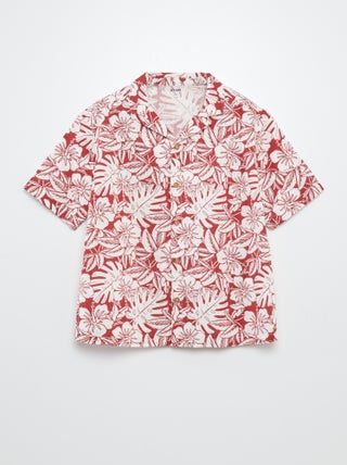 Camicia a maniche corte e collo pigiama con stampa