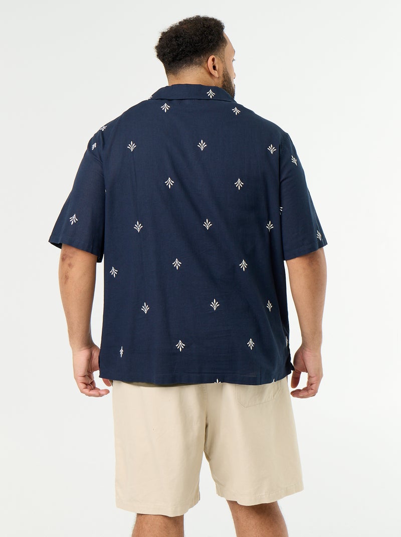 Camicia a maniche corte fantasia Blu - Kiabi
